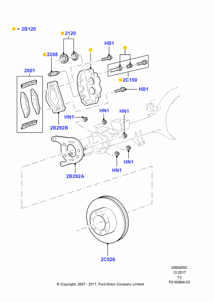 Rear Brake Discs and Calipers, 20,500 LB. GVW, 22000 LB. GVW, 16,000 LB. GVW, 18,000 LB. GVW, 19,500 LB. GVW