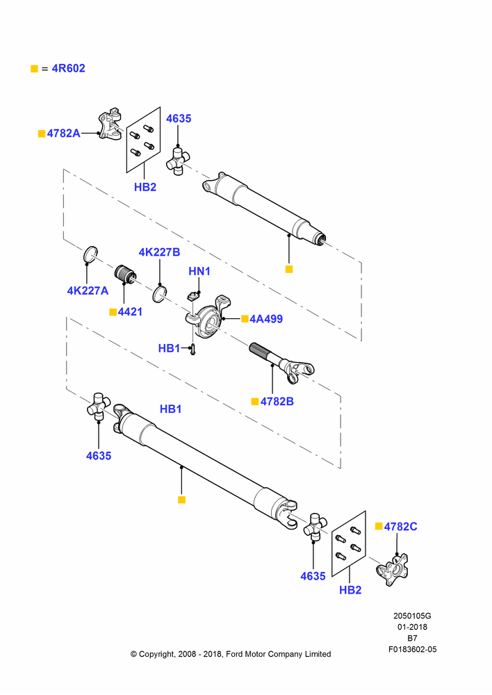 05G - Drive Shaft - Rear Axle Drive, LHD 2WD; 15/SEP/2008-11/AUG/2014