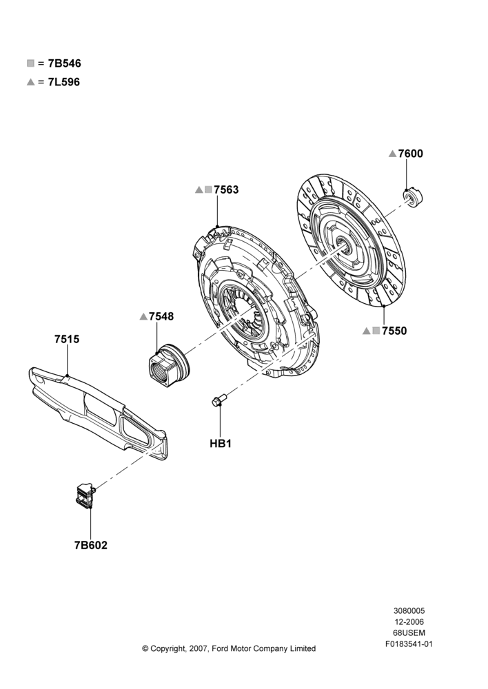 05B - Clutch, 6.8L Gas EFI V10, Manual Transmission; 18/DEC/2006-12/FEB/2010