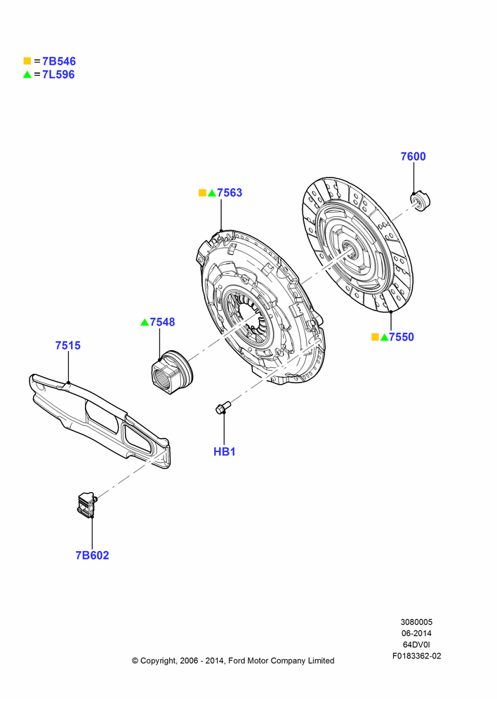 05 - Clutch, 6.4L Diesel V8 Twin Turbo, Manual Transmission; 18/DEC/2006-12/FEB/2010