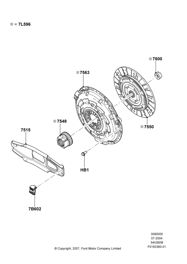 05A - Clutch, 5.4L 3V V8, Manual Transmission; 19/JUL/2004-18/DEC/2006