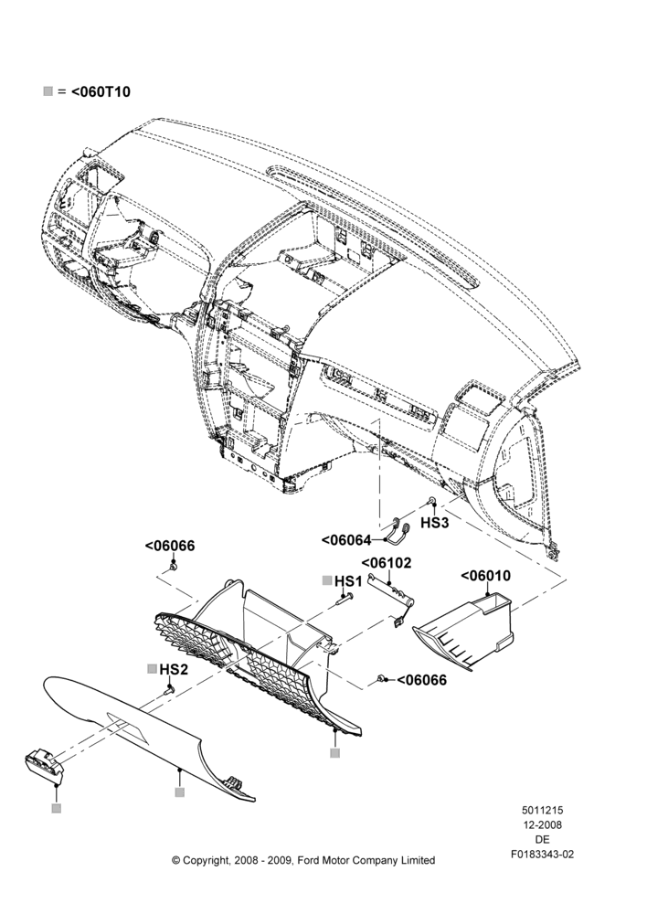 15B - Glove Box, Ford And Mercury Derivative; 04/FEB/2009-29/JUL/2012