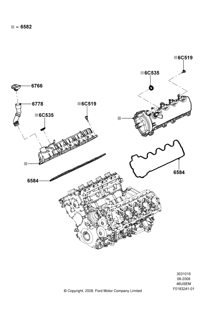 15E - Cylinder Head Cover, 4.6L 3V V8; 13/AUG/2008-29/OCT/2010