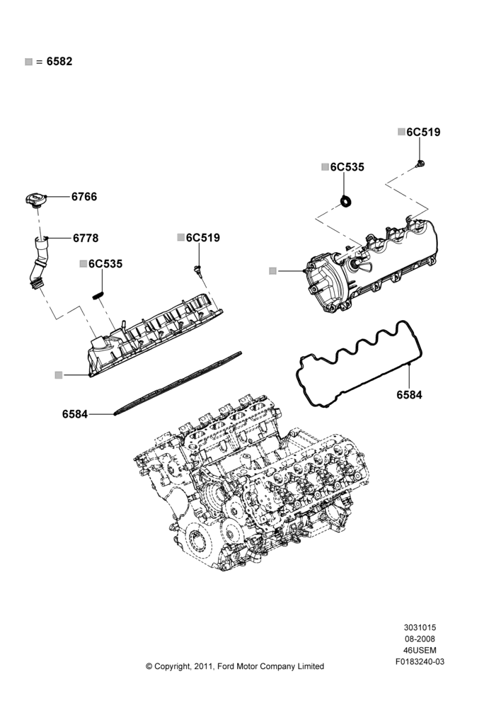 15D - Cylinder Head Cover, 4.6L 3V V8; 13/AUG/2008-16/DEC/2010