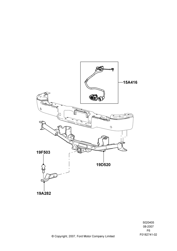 05XB - Tow Bar, Accessory; 13/AUG/2007-18/AUG/2008