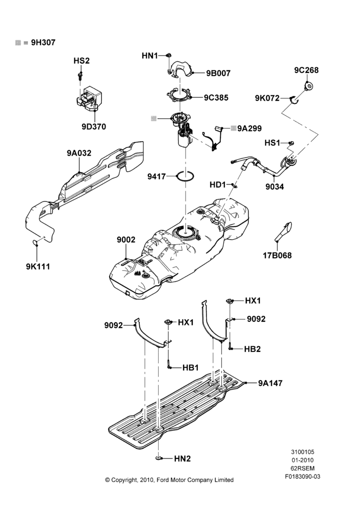 05A - Fuel Tank, 6.2L 16V OHC NA V8 Gas; 01/FEB/2010-23/DEC/2014