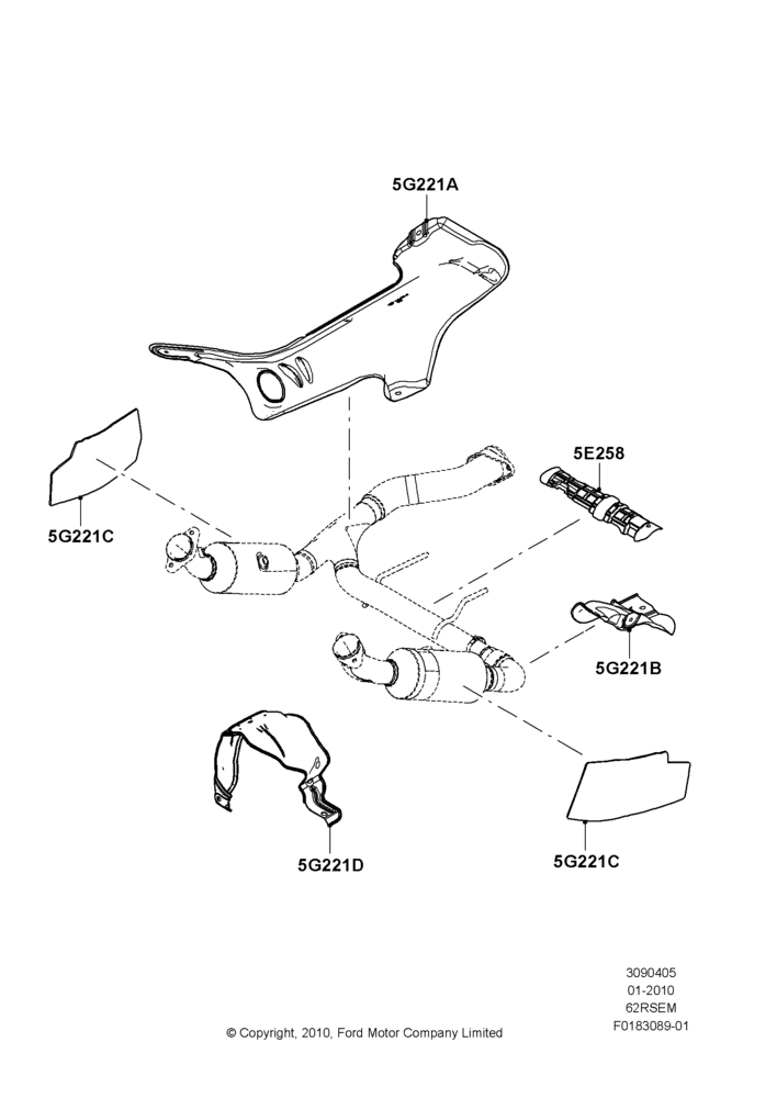 Heat Shields - Exhaust System, 6.2L 16V OHC NA V8 Gas