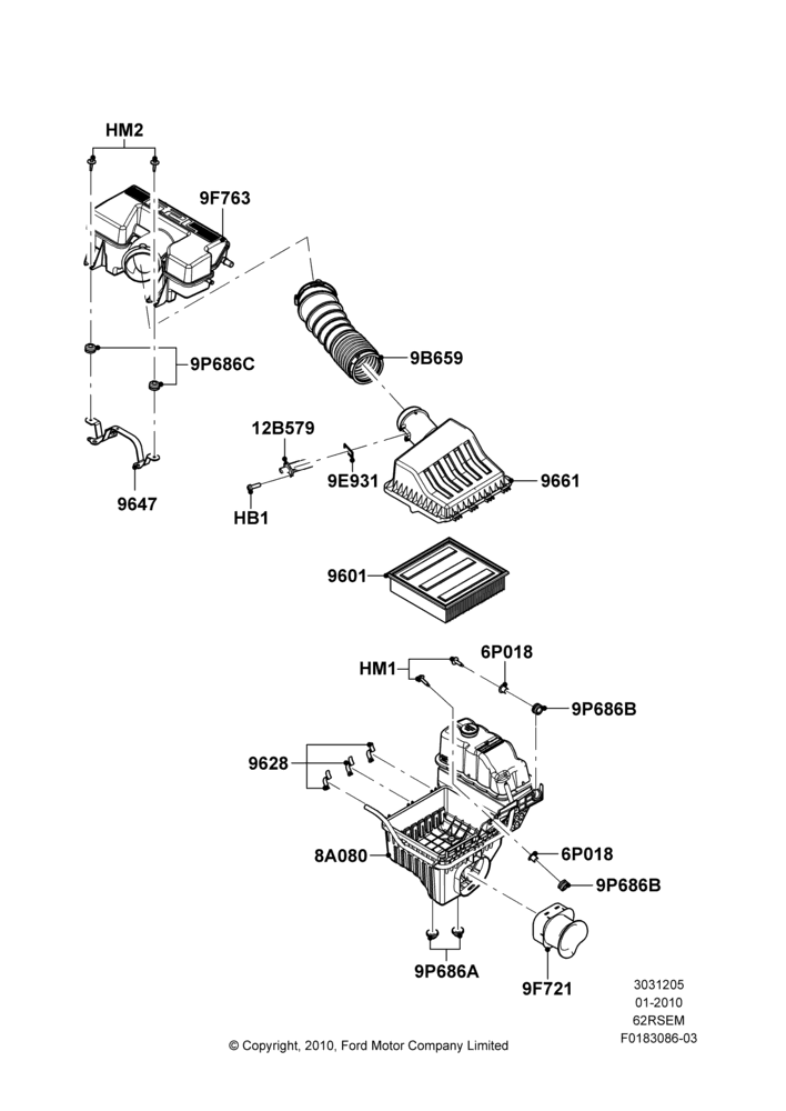 05A - Air Cleaner, 6.2L 16V OHC NA V8 Gas; 01/FEB/2010-23/DEC/2014