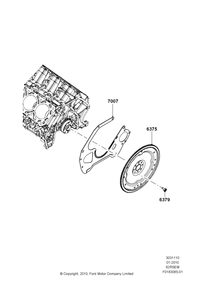 10A - Flywheel, 6.2L 16V OHC NA V8 Gas; 01/FEB/2010-23/DEC/2014