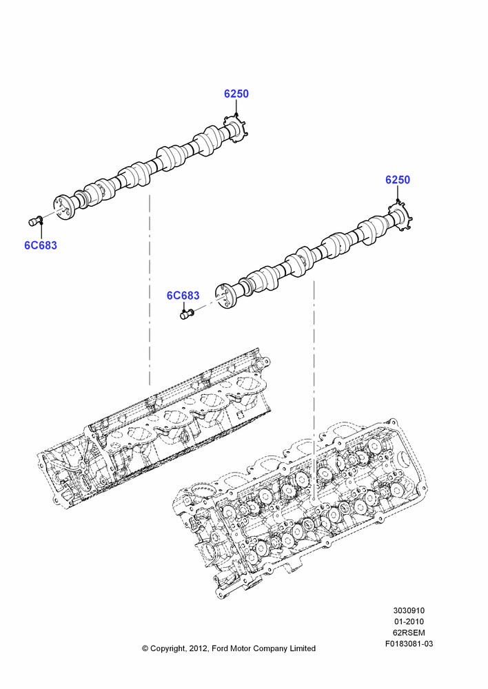 Camshaft, 6.2L 16V OHC NA V8 Gas