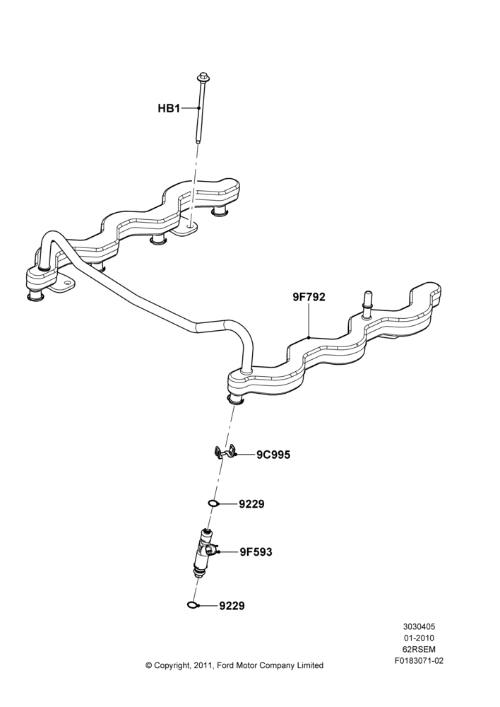 05A - Fuel Injectors and Pipes, 6.2L 16V OHC NA V8 Gas; 01/FEB/2010-23/DEC/2014