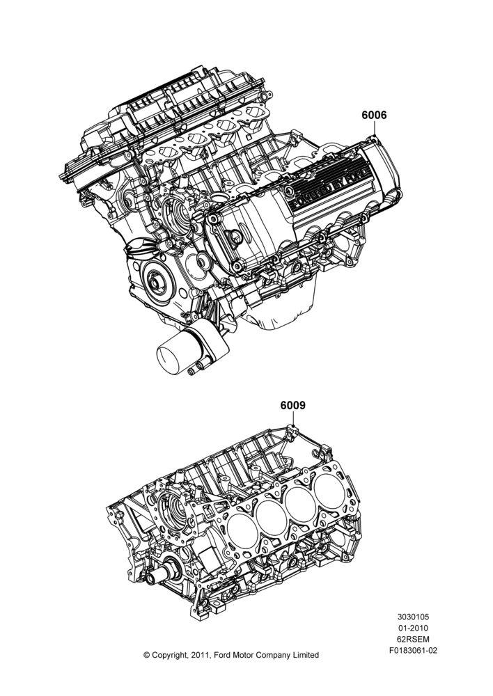 05A - Service Engine and Short Block, 6.2L 16V OHC NA V8 Gas; 01/FEB/2010-23/DEC/2014