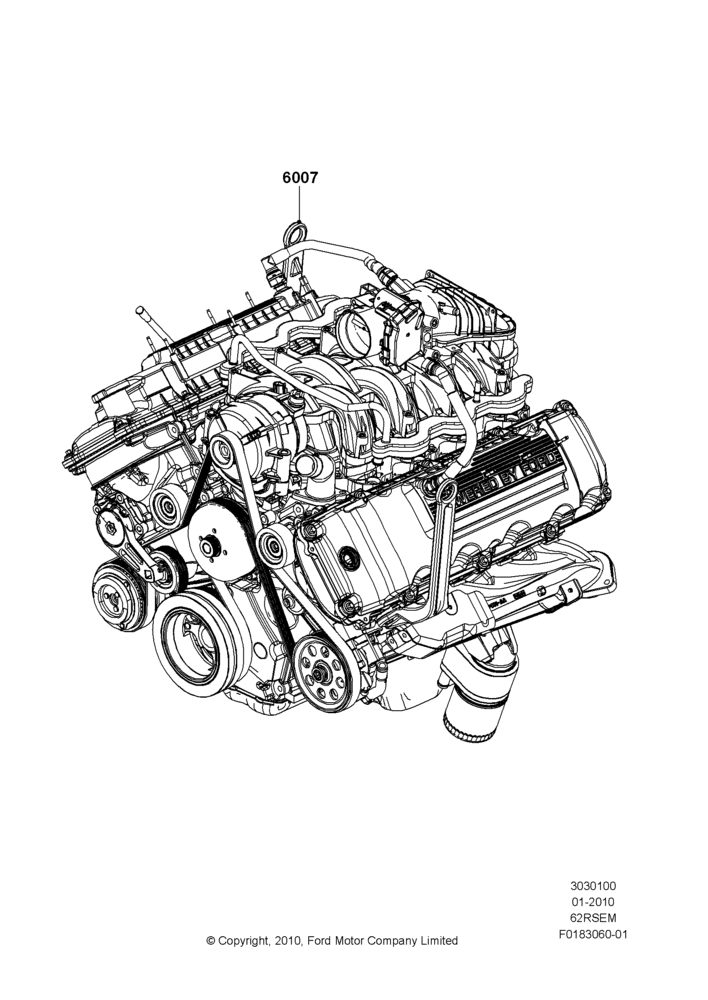 00A - Engine Assy Fully Dressed, 6.2L 16V OHC NA V8 Gas; 01/FEB/2010-23/DEC/2014