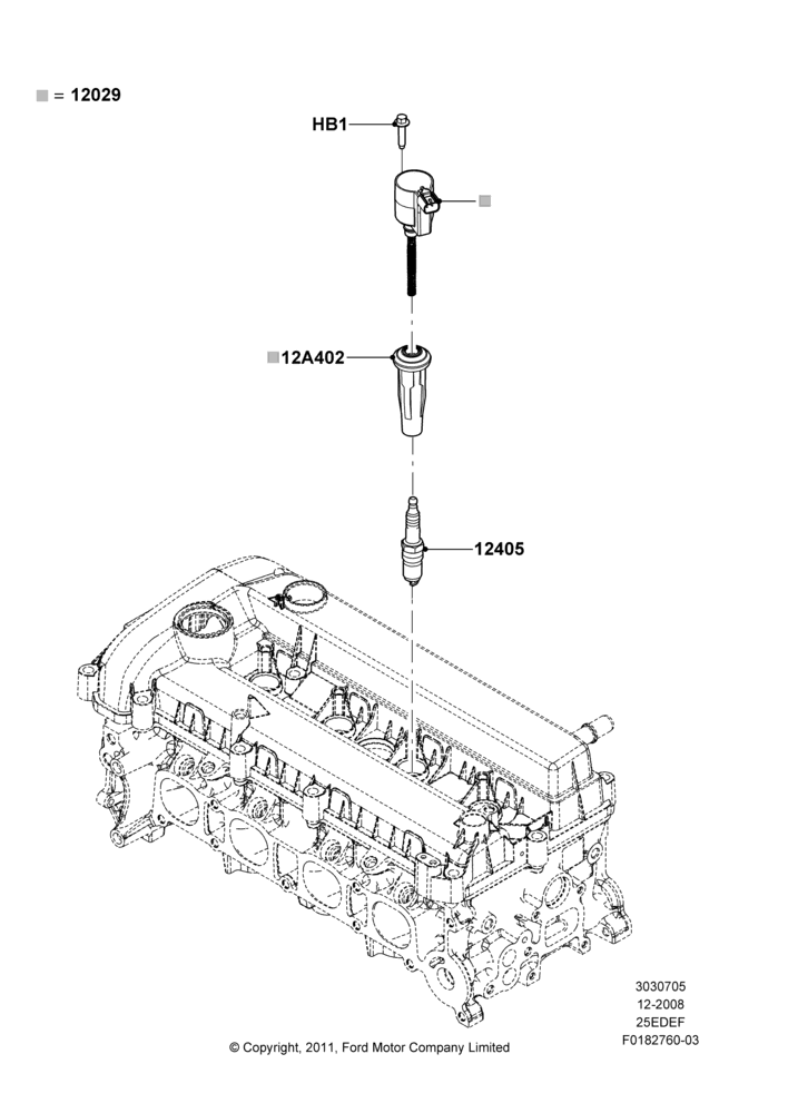 05A - Ignition Coil and Wires/Spark Plugs, 2.5L 4v PFI I4 Gas/Electric; 04/FEB/2009-29/JUL/2012