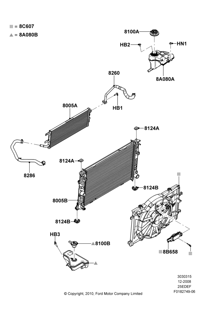 15A - Radiator/Coolant Overflow Container, 2.5L 4v PFI I4 Gas/Electric; 04/FEB/2009-29/JUL/2012