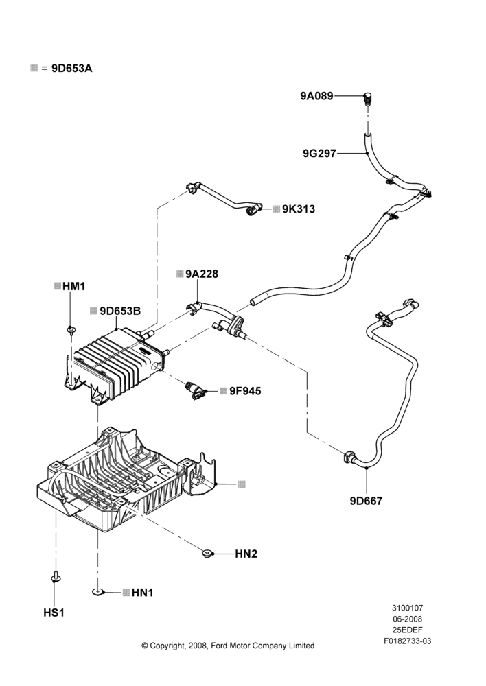 07A - Fuel Vapour System, 2.5L 4v PFI I4 Gas/Electric; 23/JUN/2008-29/APR/2012