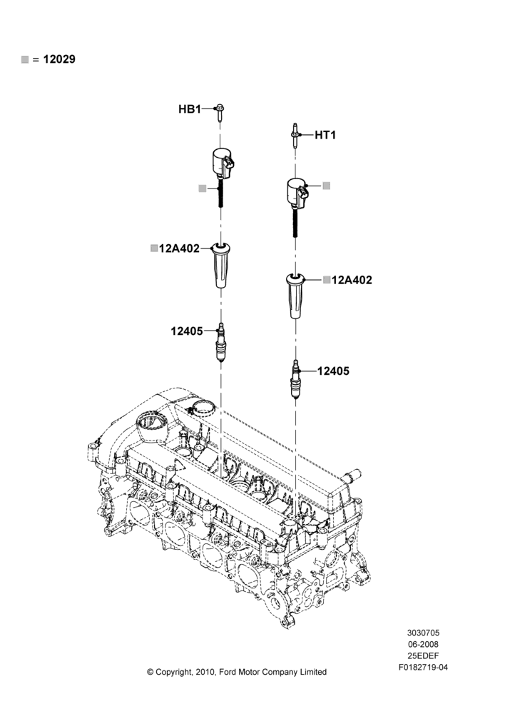 05A - Ignition Coil and Wires/Spark Plugs, 2.5L 4v PFI I4 Gas/Electric; 23/JUN/2008-29/APR/2012