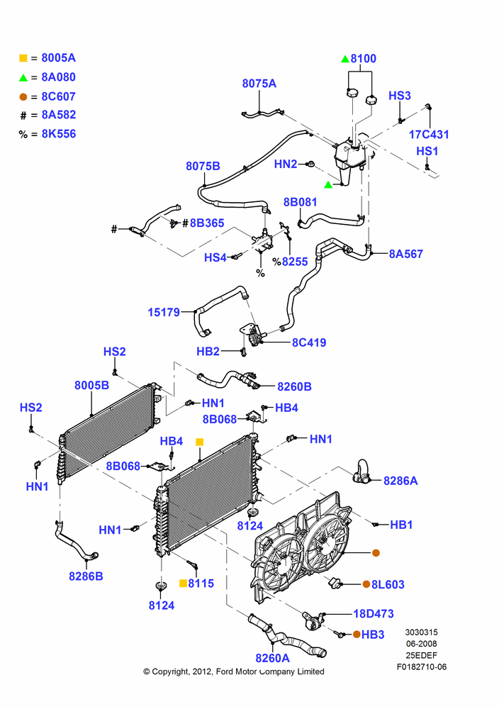 15A - Radiator/Coolant Overflow Container, 2.5L 4v PFI I4 Gas/Electric; 23/JUN/2008-29/APR/2012