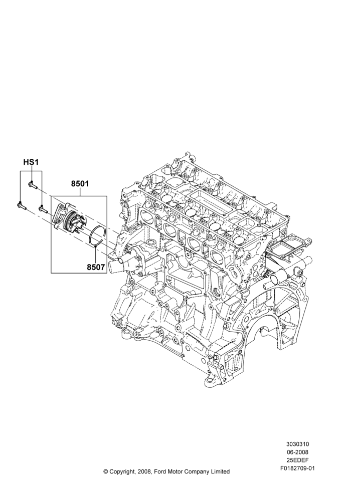 Water Pump, 2.5L 4v PFI I4 Gas/Electric, For Gas Engine Cooling Systems