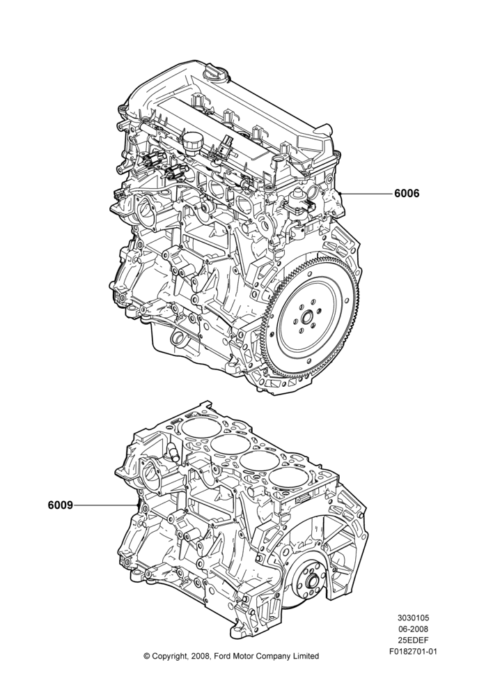 05A - Service Engine and Short Block, 2.5L 4v PFI I4 Gas/Electric; 23/JUN/2008-29/APR/2012