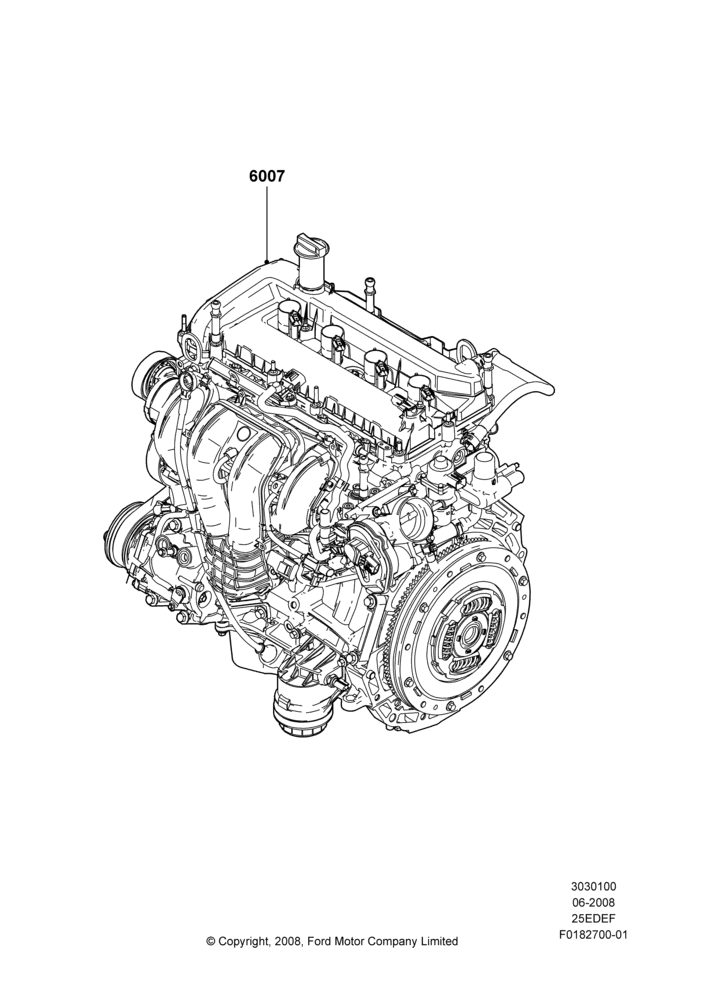 00A - Engine Assy Fully Dressed, 2.5L 4v PFI I4 Gas/Electric; 23/JUN/2008-29/APR/2012
