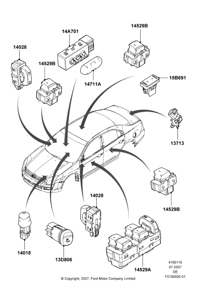 10C - Switches, Ford Division Derivative, Mercury Division Derivative; 16/JUL/2007-02/JUN/2008