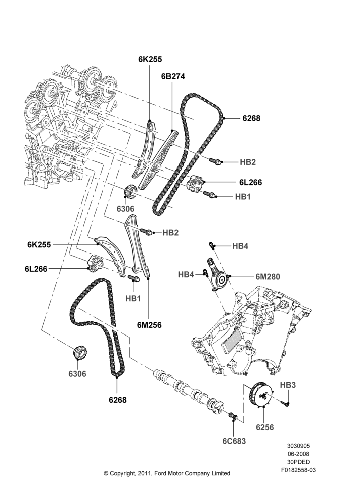 Timing Gear, 3.0L 4V OHC V6 Duratec 230HP