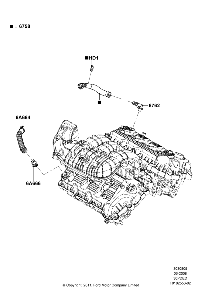 05E - Emission Control - Crankcase, 3.0L 4V OHC V6 Duratec 230HP; 23/JUN/2008-29/APR/2012