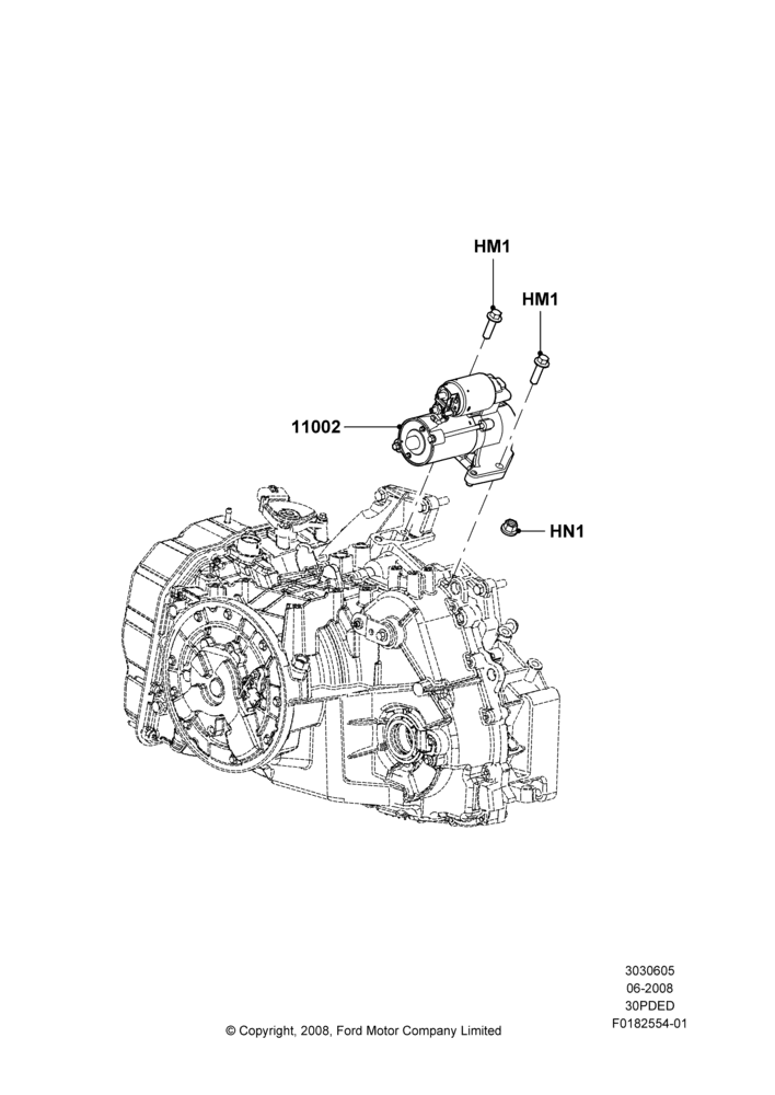 05E - Starter Motor, 3.0L 4V OHC V6 Duratec 230HP; 23/JUN/2008-29/APR/2012