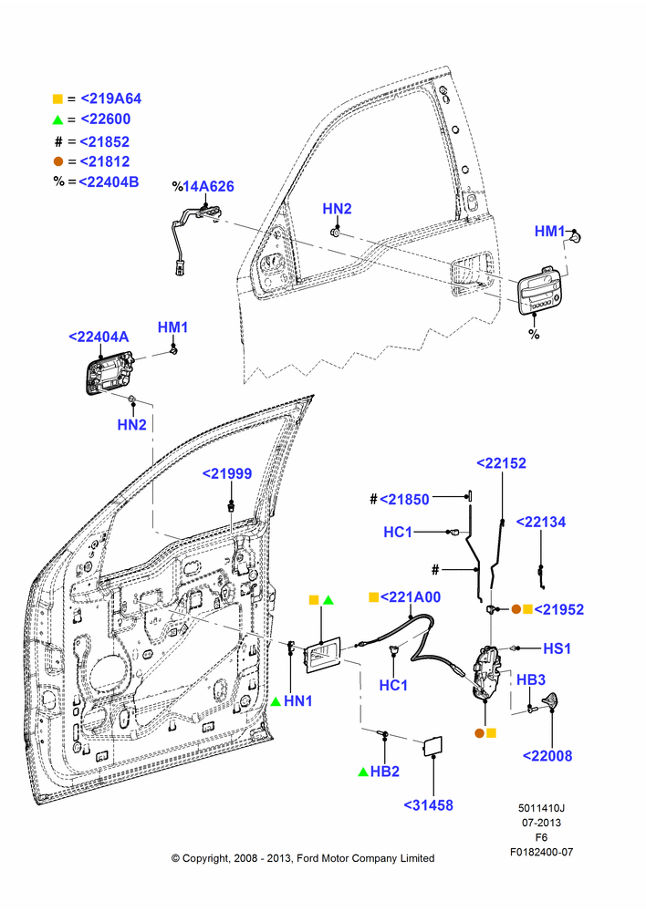 10J - Front Door Lock Controls; 18/AUG/2008-23/DEC/2014
