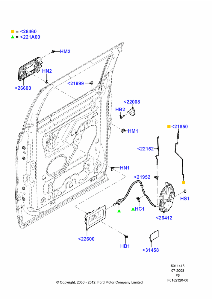 15H - Rear Door Lock Controls, Crew Cab; 18/AUG/2008-23/DEC/2014