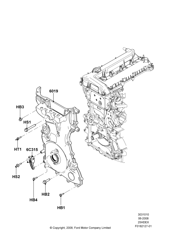 Timing Gear Covers, 2.5L Duratec (110kW/150PS)