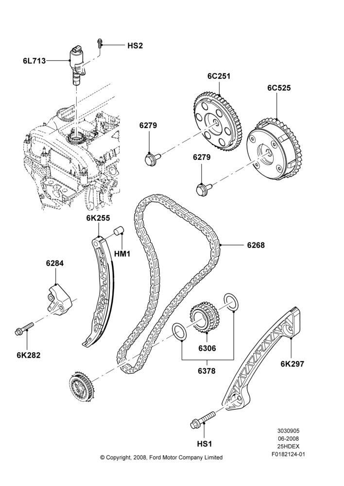 Timing Gear, 2.5L Duratec (110kW/150PS)
