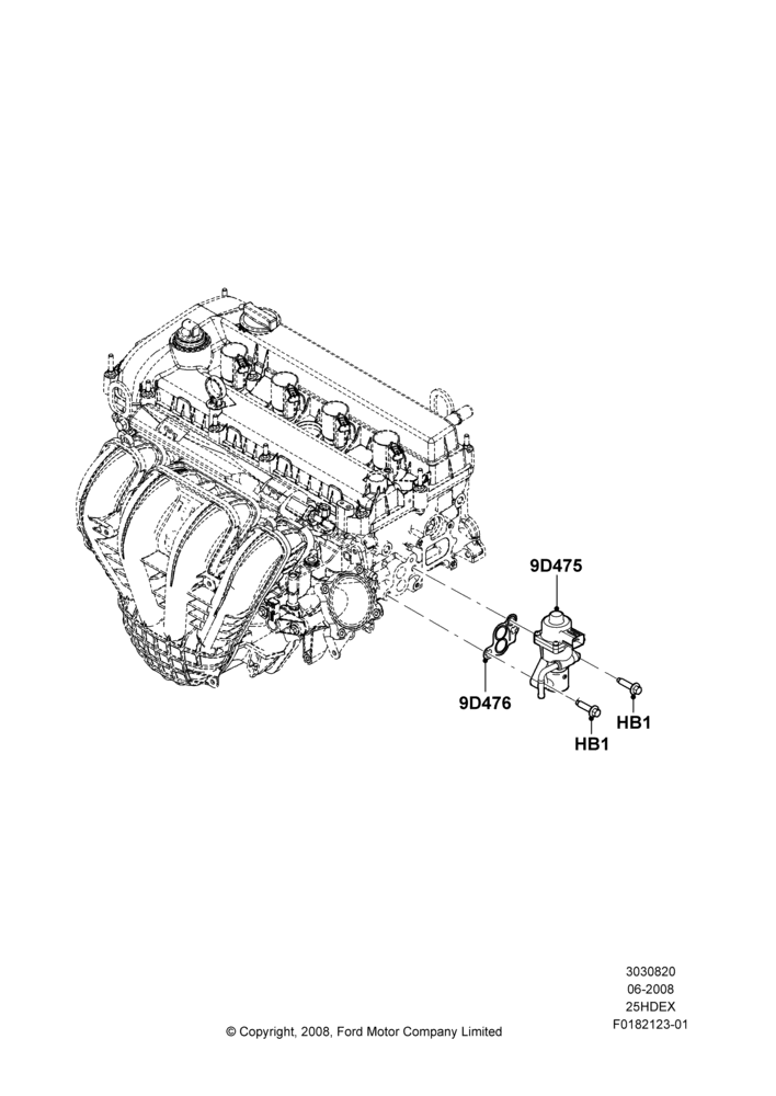 Exhaust Gas Recirculation, 2.5L Duratec (110kW/150PS)