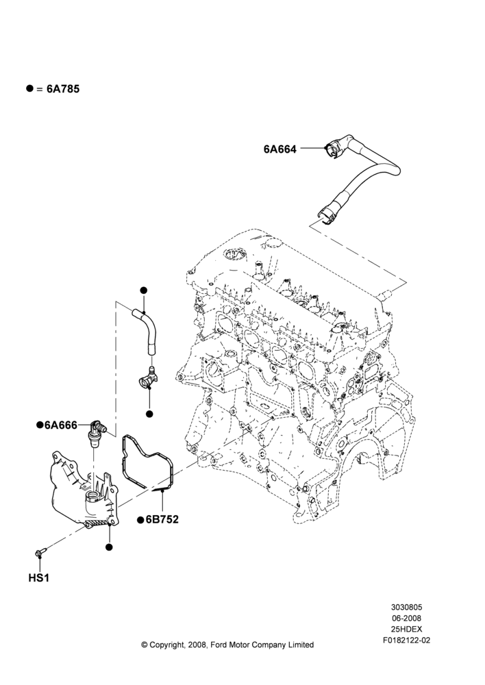 05A - Emission Control - Crankcase, 2.5L Duratec (110kW/150PS); 23/JUN/2008-29/APR/2012