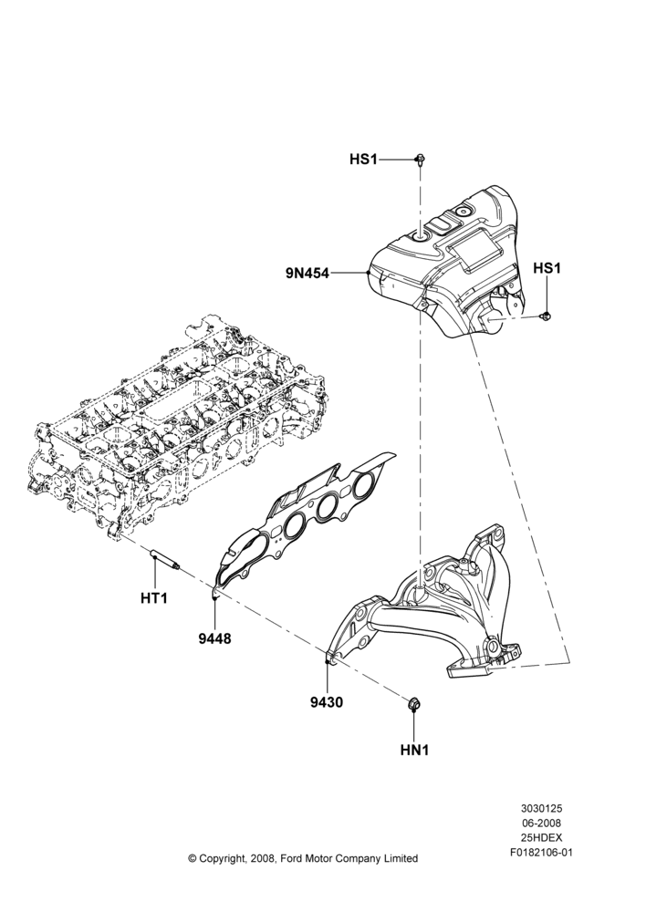 Exhaust Manifold, 2.5L Duratec (110kW/150PS)