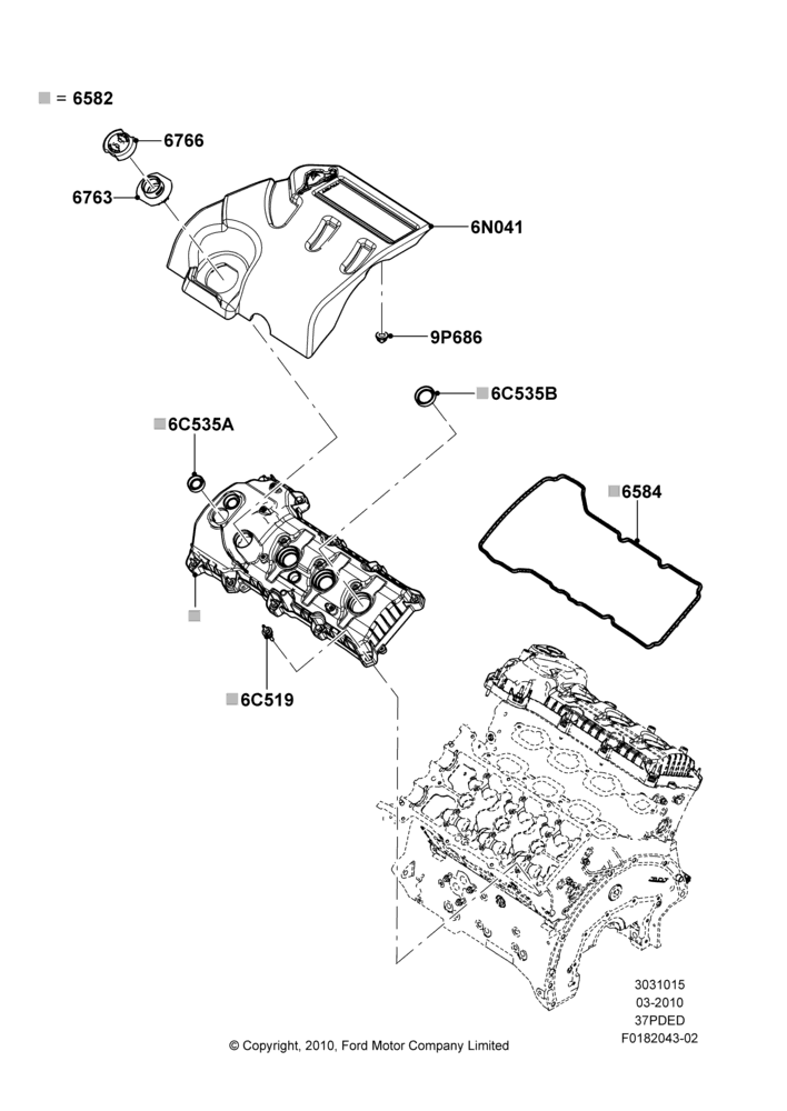 15B - Cylinder Head Cover, 3.7L 4V PFI V6 NA Gas; 22/MAR/2010-27/JUN/2014