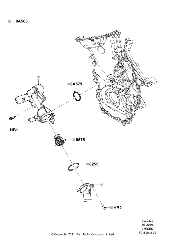 20B - Thermostat/Housing & Related Parts, 3.7L 4V PFI V6 NA Gas; 22/MAR/2010-27/JUN/2014