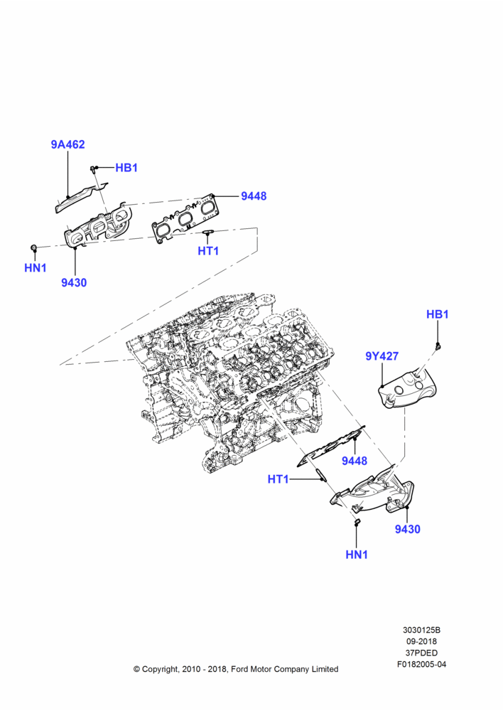 Exhaust Manifold, 3.7L 4V PFI V6 NA Gas