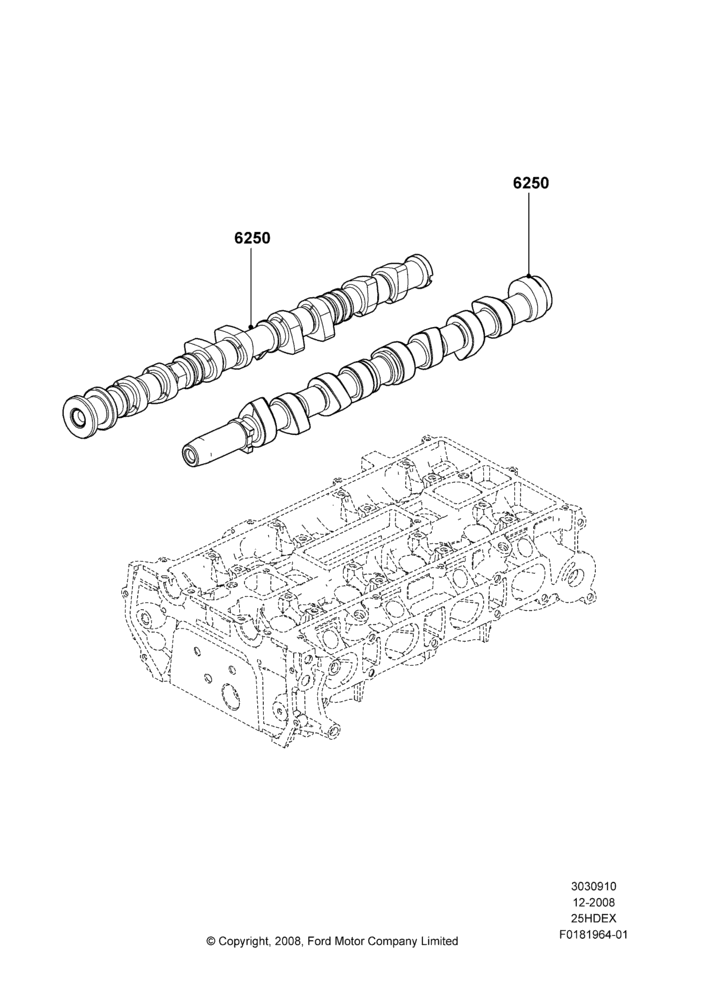 10A - Camshaft, 2.5L Duratec HE PFI (170PS); 04/FEB/2009-29/JUL/2012