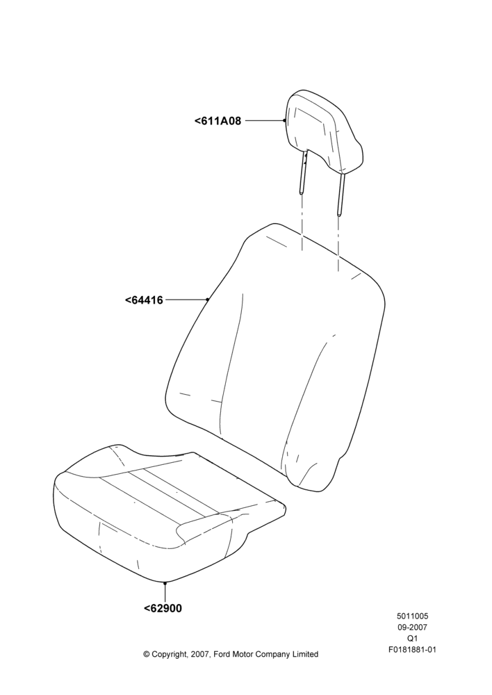 05D - Front Seat Covers, Lincoln/Mercury Series; 17/SEP/2007-12/JUL/2010