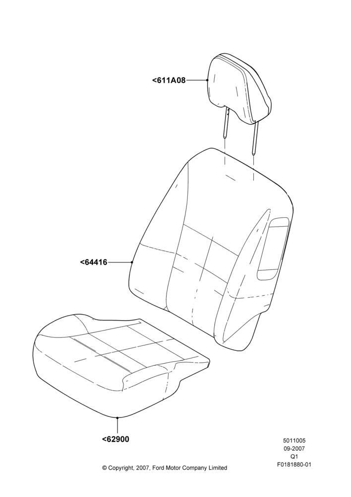 05C - Front Seat Covers, Ford Series; 17/SEP/2007-12/JUL/2010