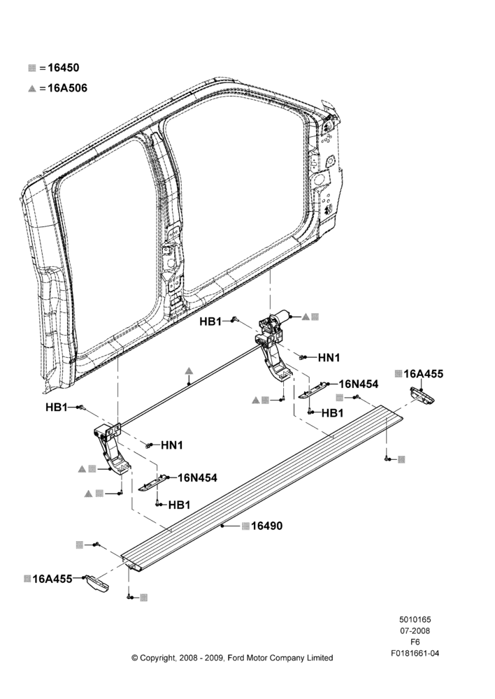 65P - Running Boards/Side Steps, With Power Deployable Running Board; 18/AUG/2008-23/DEC/2014