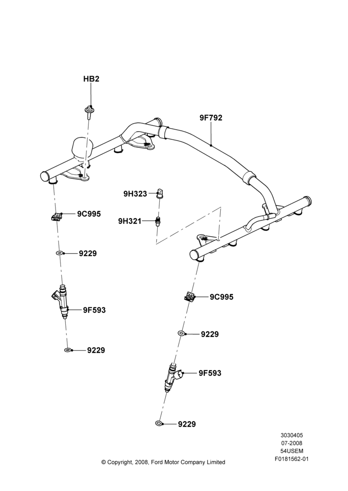 05F - Fuel Injectors and Pipes, 5.4L 3V V8; 18/AUG/2008-03/NOV/2010