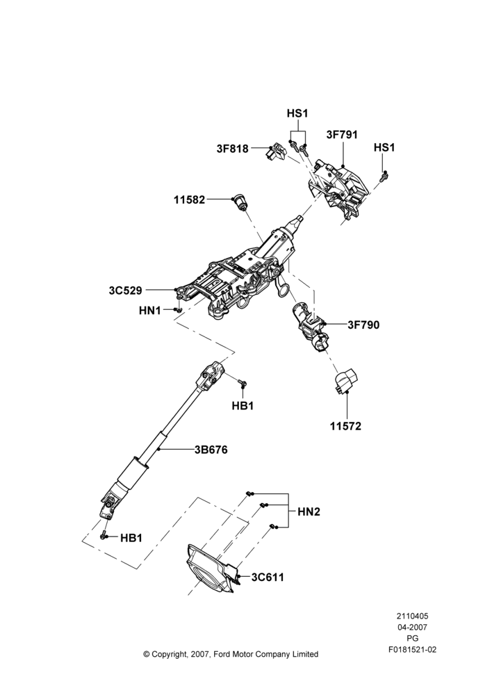 05B - Steering Column; 30/APR/2007-15/JUN/2009