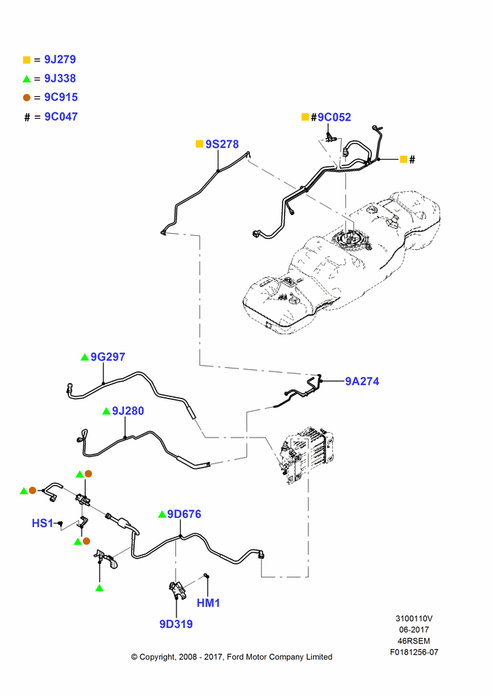 10V - Fuel Lines, Romeo 4.6 SOHC EFI; 18/AUG/2008-03/NOV/2010