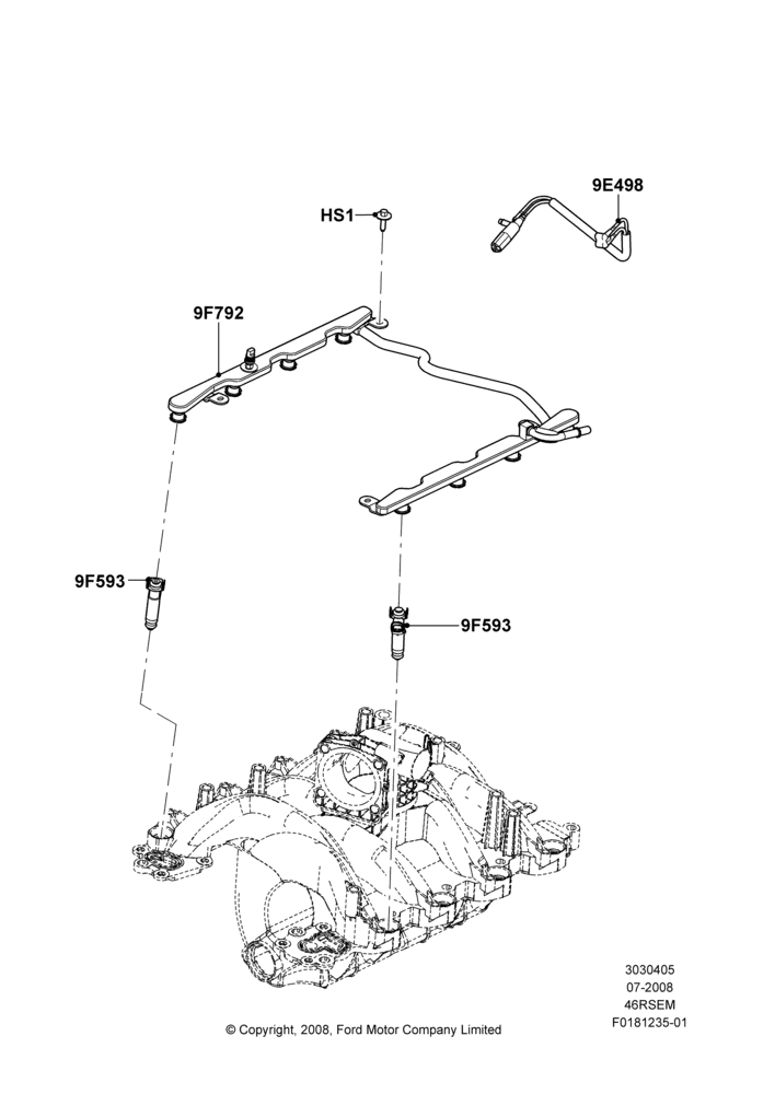 05J - Fuel Injectors and Pipes, Romeo 4.6 SOHC EFI; 18/AUG/2008-03/NOV/2010