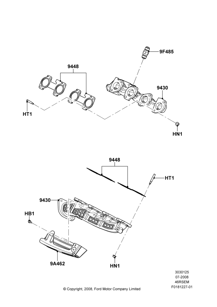 Exhaust Manifold, Romeo 4.6 SOHC EFI