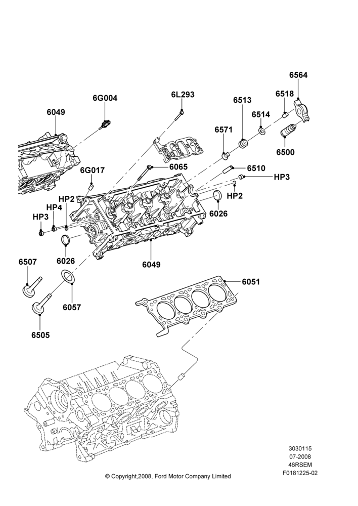 15E - Cylinder Head, Romeo 4.6 SOHC EFI; 18/AUG/2008-03/NOV/2010