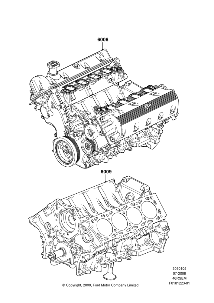 05E - Service Engine and Short Block, Romeo 4.6 SOHC EFI; 18/AUG/2008-03/NOV/2010